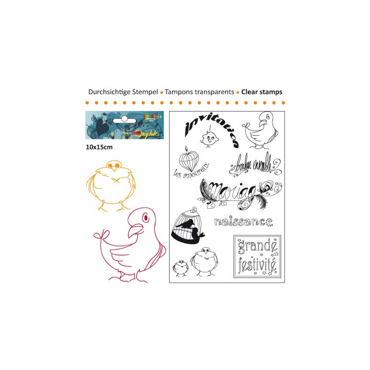 (3609-005)Clear stamp 10x15cm grandes festivites