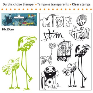 (3609-007)Clear stamp 10x15cm message sms