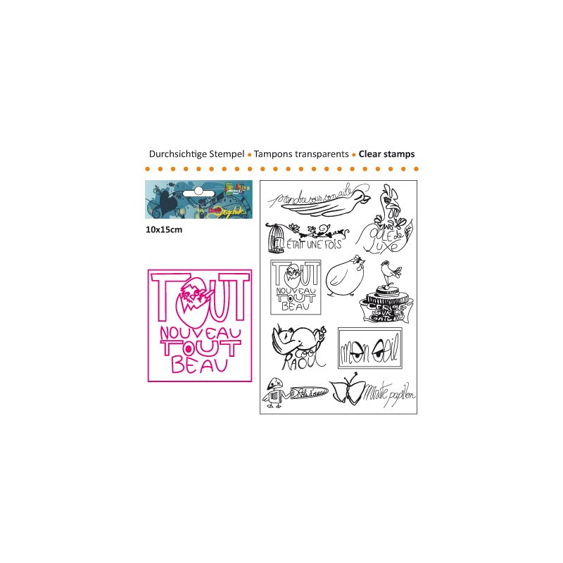 (3609-008)Clear stamp 10x15cm minute papillon