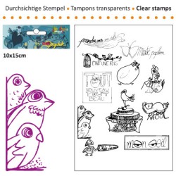 (3609-010)Clear stamp 10x15cm tamp minute papillon
