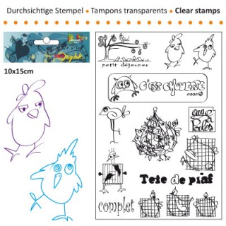 (3609-011)Clear stamp 10x15cm tete de piaf