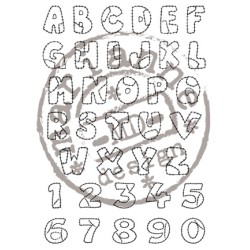 (CS0921)Clear stamp Patchwork alphabet