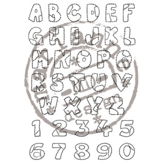 (CS0921)Clear stamp Patchwork alphabet