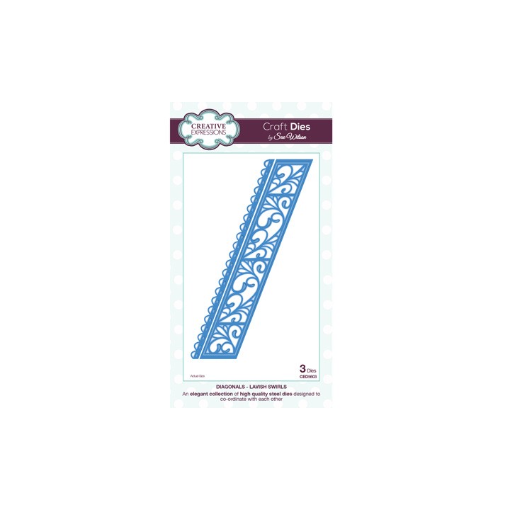 (CED5603)Craft Dies - Diagonale Lavish Swirls