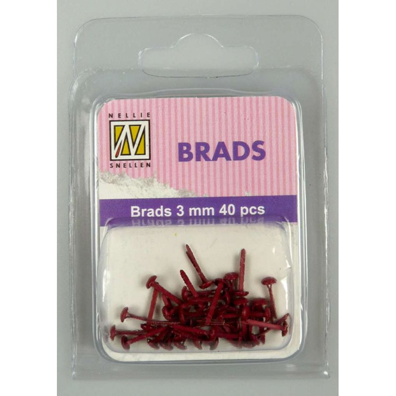 (FLP-BR005)Nellie`s Choice Floral brads Christmas red 40 PC 3mm