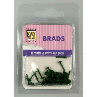 (FLP-BR006)Nellie`s Choice Floral brads Christmas green 40 PC 3m