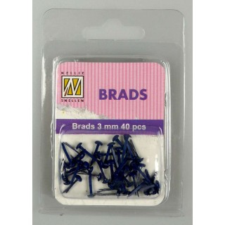 (FLP-BR007)Nellie`s Choice Floral brads dark blue 40 PC 3m