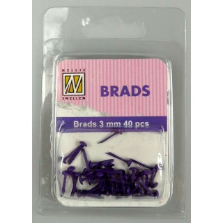 (FLP-BR009)Nellie`s Choice Floral brads purple 40 PC 3m