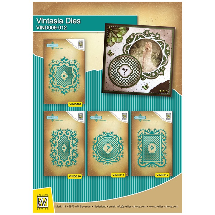 (VIND010)Nellie's Choice Vintasia Dies Oval with grid