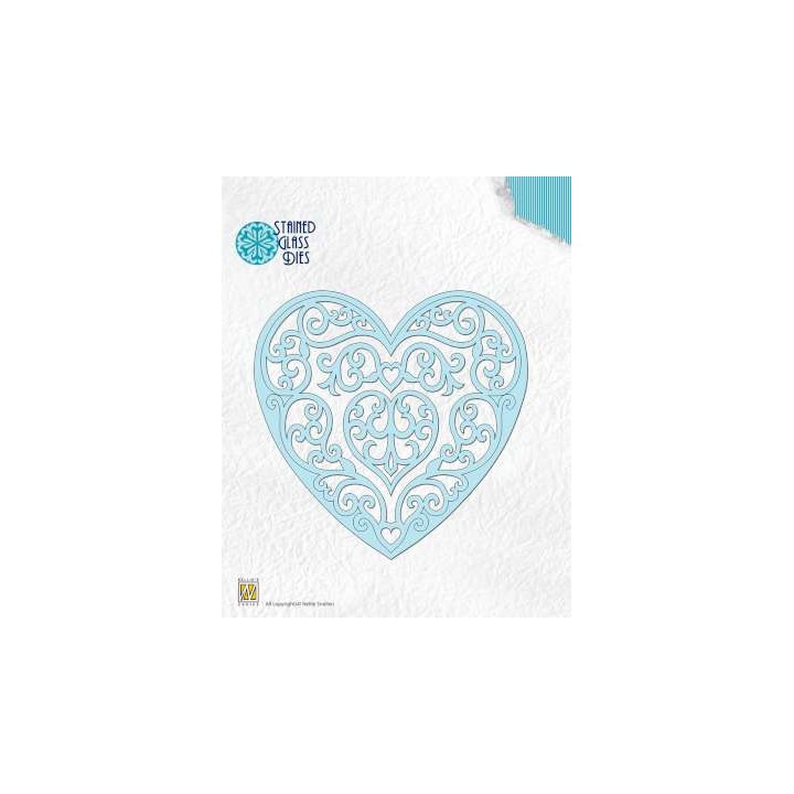 (SGD003)Nellie`s Choice Stained Glass Dies - Fantasy heart