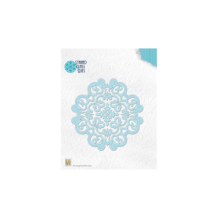 (SGD004)Nellie`s Choice Stained Glass Dies - fantasy flower 3