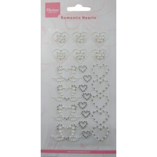 (CA3108)Decoration hearts rhinestones and pearls