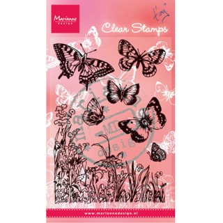 (CS0926)Clear stamp Butterflies and flowers