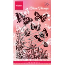 (CS0926)Clear stamp Butterflies and flowers