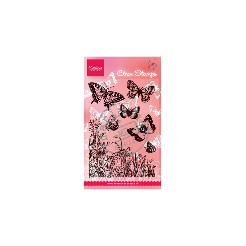 (CS0926)Clear stamp Butterflies and flowers
