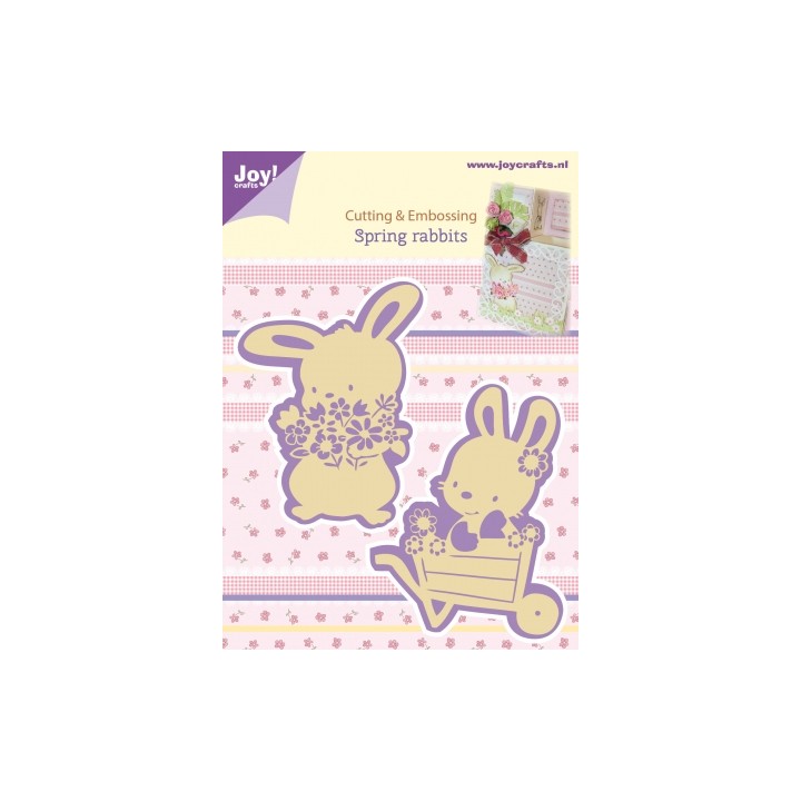 (6002/0436)Decouper & Gaufrer Pochoir Spring rabbits