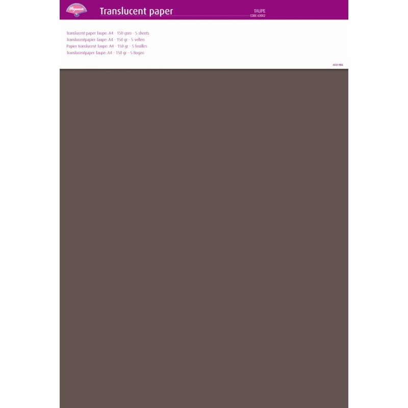 (63002)Translucent Paper Taupe A4 150 gsm 5 Sheets