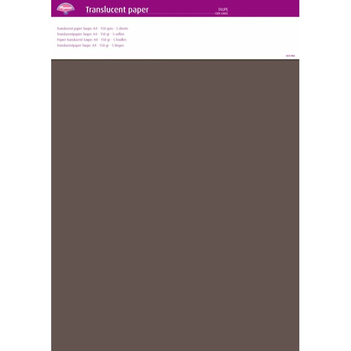 (63002)Translucent Paper Taupe A4 150 gsm 5 Sheets