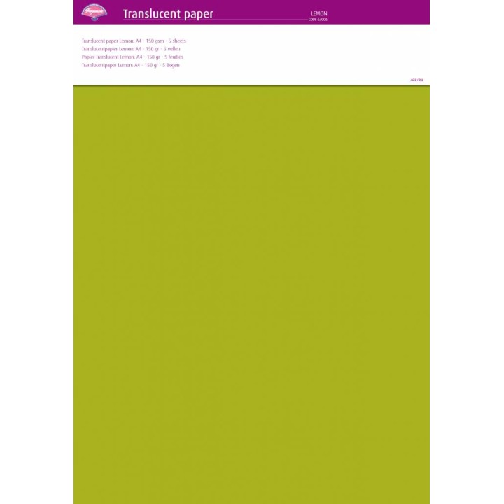 (63006)Translucent Paper Lemon A4 150 gsm 5 Sheets