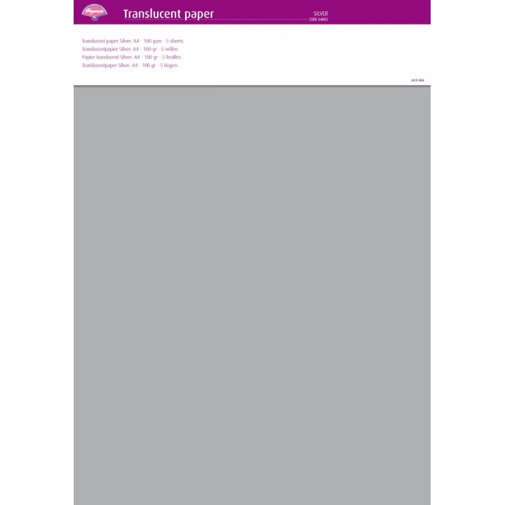 (64002)Translucent Paper Silver A4 100 gsm 5 Sheets