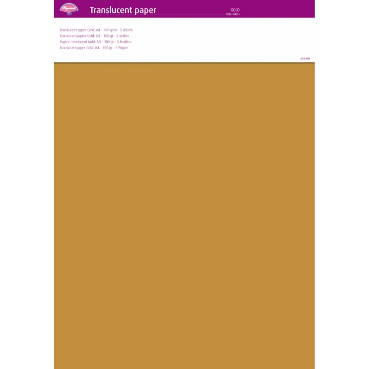 (64003)Translucent Paper Gold A4 100 gsm 5 Sheets