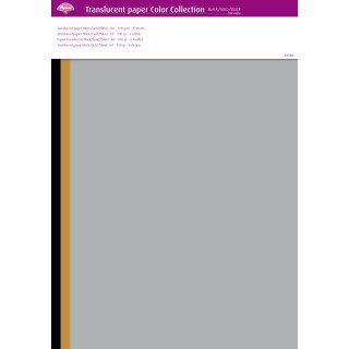 (64004)Translucent Paper A4 100 gsm (black/gold/silver) 6 Sheets