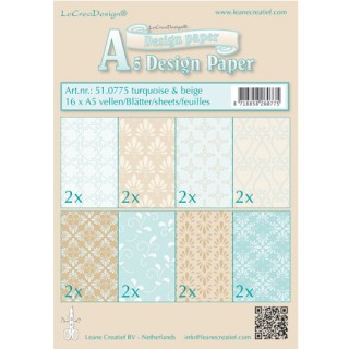 (51.0775)Paperset A5 Turquoise/beige
