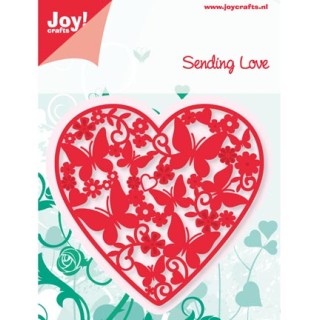 (6002/0417)Schneide & Präge Schablone Heart + Butterflys