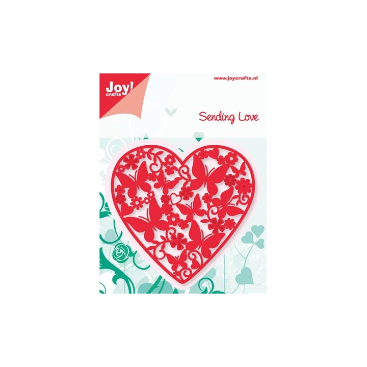 (6002/0417)Decouper & Gaufrer Pochoir Heart + Butterflys