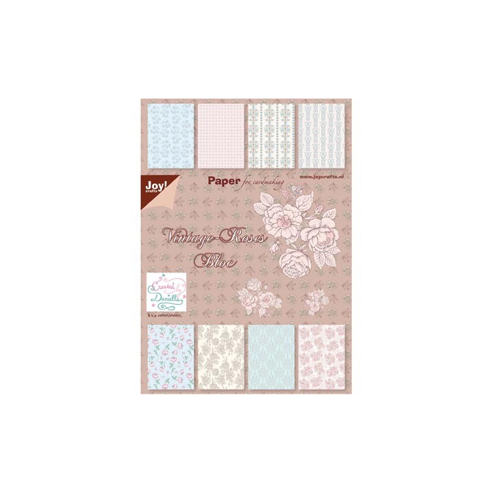 (6011/0054)Papier block 15X21 cm Vintage Rose