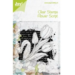 (6410/0341)Clear stamp Flower script