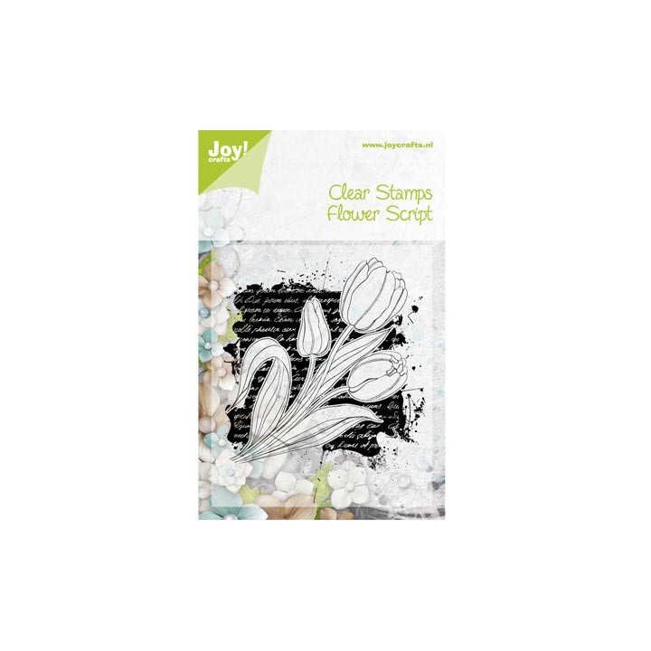 (6410/0341)Clear stamp Flower script
