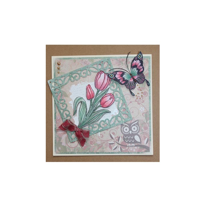 (6410/0341)Clear stamp Flower script
