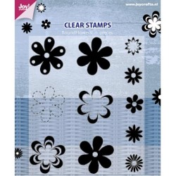 (6410/0355)Clear stamp Round Flowers