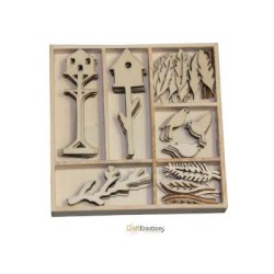 (0171)birdshouse & birds wooden Ornaments