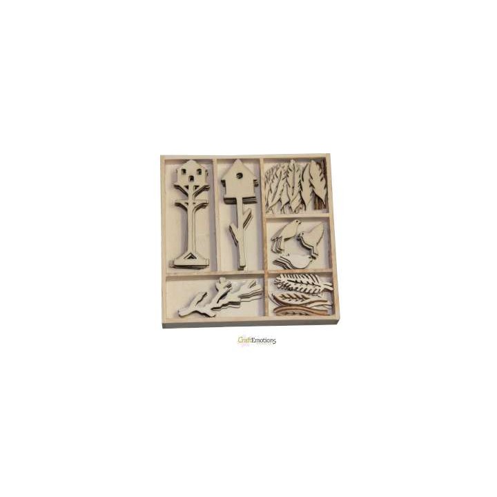 (0171)birdshouse & birds wooden Ornaments