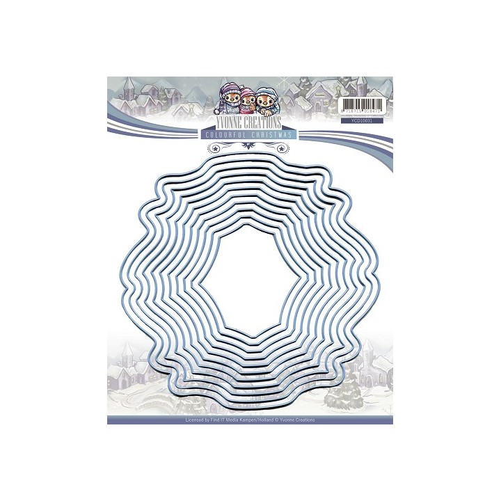(YCD10031)Yvonne Creations die Colourful Christmas-Nesting Frame