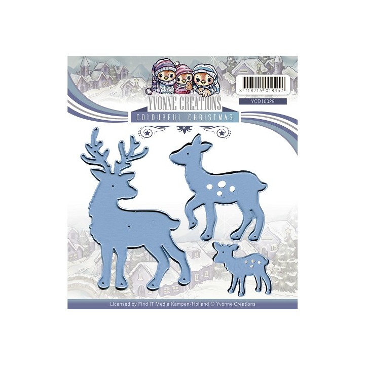 (YCD10029)Yvonne Creations die Colourful Christmas-Reindeer