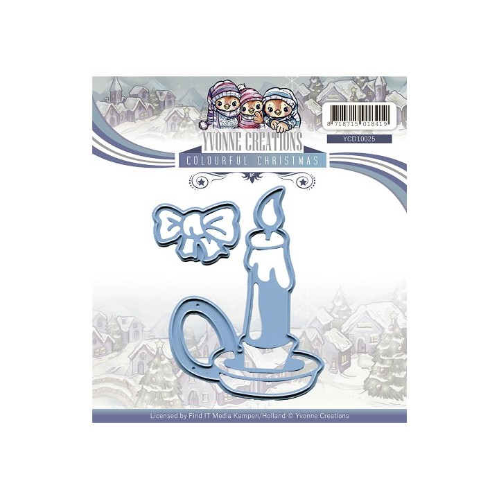 (YCD10025)Yvonne Creations die Colourful Christmas-Candle
