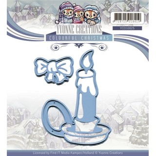 (YCD10025)Yvonne Creations die Colourful Christmas-Candle