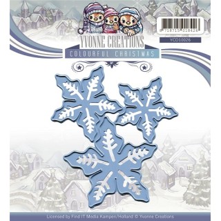 (YCD10026)Yvonne Creations die Colourful Christmas-Poinsettia