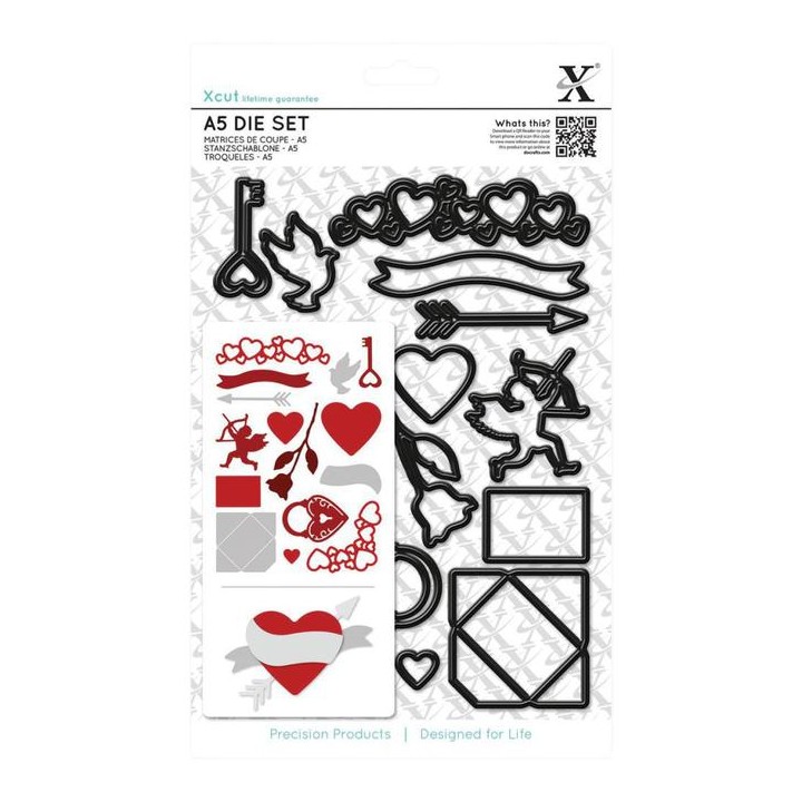 (XCU503263)A5 Die Set (15pcs) - Love Icons