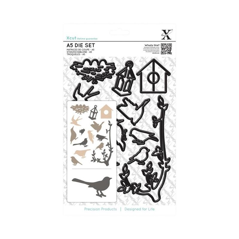(XCU503248)A5 Die Set (14pcs) - Mixed Birds
