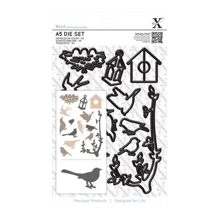 (XCU503248)A5 Die Set (14pcs) - Mixed Birds