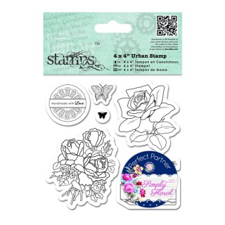 (PMA 907221)Urban Stamp 4 X 4 - Birthday Rose