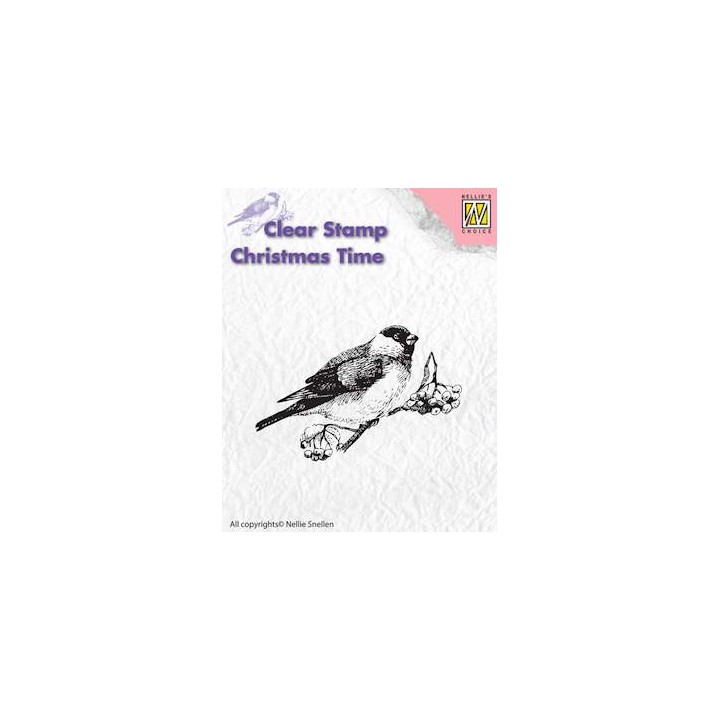 (CT011)Nellie's Choice Clear Stamp Christmas time bird