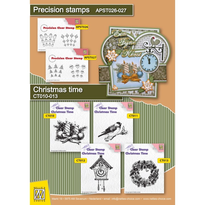 (CT011)Nellie's Choice Clear Stamp Christmas time bird