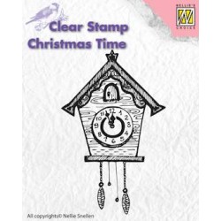 (CT012)Nellie's Choice Clear Stamp Christmas time clock