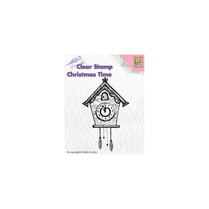 (CT012)Nellie's Choice Clear Stamp Christmas time clock