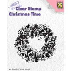 (CT013)Nellie's Choice Clear Stamp Christmas time wreath